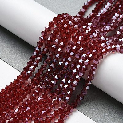 Transparent Electroplate Glass Beads Strands GLAA-F029-2mm-C27-1