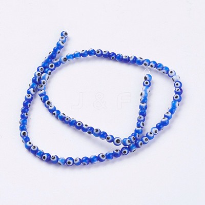 Handmade Evil Eye Lampwork Beads Strands LAMP-J089-B02-1
