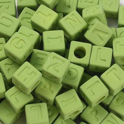 Rubberized Style Opaque Acrylic Beads OACR-K007-013D-1