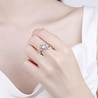Rotatable Cat Eye Open Ring with Cubic Zirconia RJEW-Q776-01G-03-1