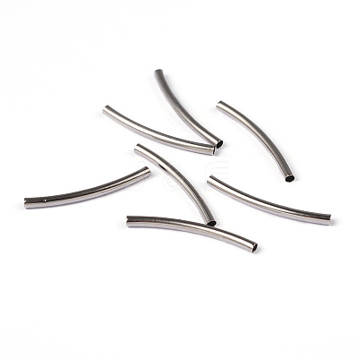 Curved Brass Tube Beads X-EC297-NF-1