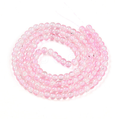 Spray Painted Crackle Glass Beads Strands LS-CCG-Q002-6mm-01-1