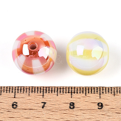 UV Plating Opaque Acrylic Beads OACR-T028-12mm-65-1