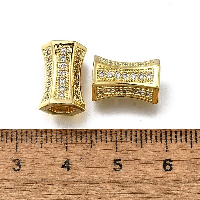 Brass Micro Pave Clear Cubic Zirconia European Beads ZIRC-I070-072G-1