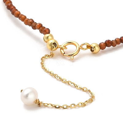 Natural Garnet Bead Bracelets BJEW-E098-09G-1