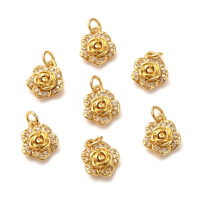 Brass Micro Pave Clear Cubic Zirconia Pendants ZIRC-P086-22-1