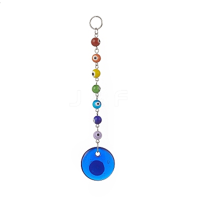 Handmade Evil Eye Lampwork Pendants Decorations HJEW-JM00897-1