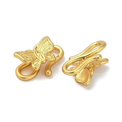 Brass Hook Clasps KK-U045-01G-1