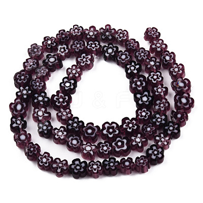 Handmade Millefiori Glass Bead Strands LAMP-N029-017A-01-1