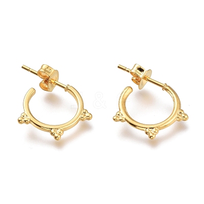 304 Stainless Steel Half Hoop Earrings EJEW-H100-08G-1