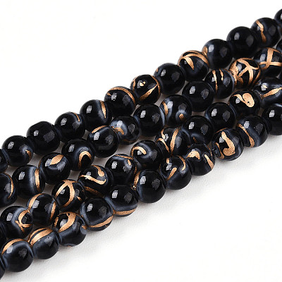 Baking Paint Glass Beads Strands DGLA-N010-6mm-M-1