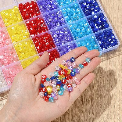 1750Pcs 7 Colors Transparent Acrylic Beads TACR-YW0002-47-1