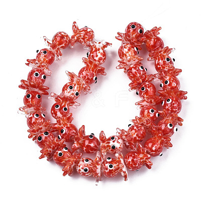 Handmade Bumpy Lampwork Beads Strands LAMP-N021-37C-1