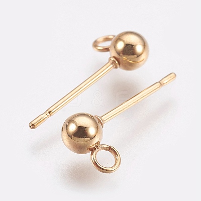Ion Plating(IP) 304 Stainless Steel Ball Stud Earring Post STAS-H410-10G-1