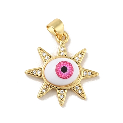 Brass Micro Pave Cubic Zirconia Pendants KK-B059-46G-A-1
