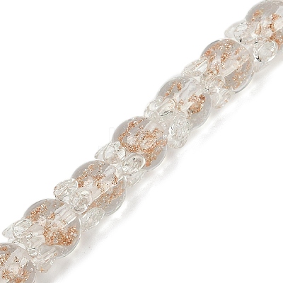 Gold Sand Lampwork Beads Strands LAMP-P069-02A-03-1