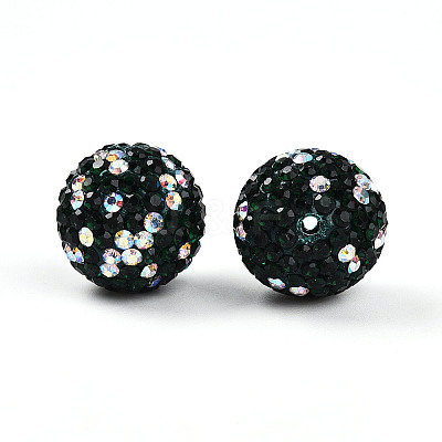 Polymer Clay Pave Rhinestone Beads RB-T018-01F-1