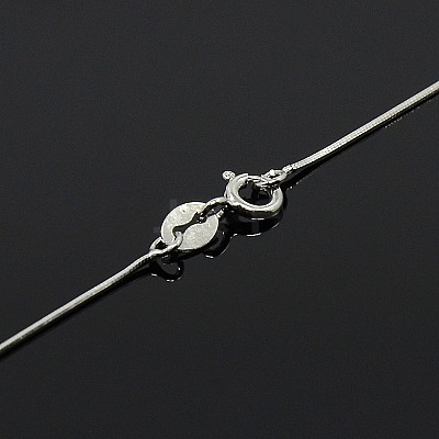 Anti-Tarnish Trendy Unisex Rhodium Plated 925 Sterling Silver Snake Chain Necklaces STER-M034-B-08-1