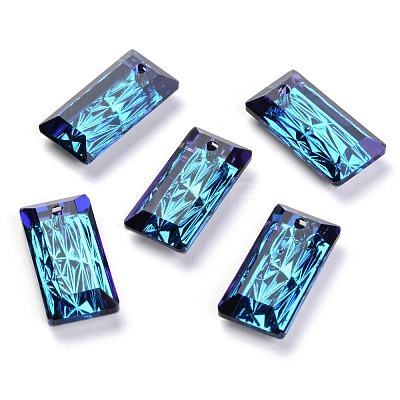 Embossed Glass Rhinestone Pendants GLAA-J101-07B-001BB-1