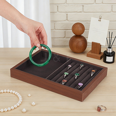 Rectangle Wood Jewelry Trays for Earrings AJEW-WH0880-84B-1