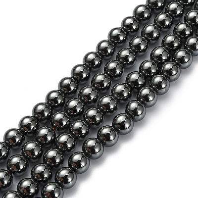 Non-Magnetic Synthetic Hematite Beads Strands G-H1624-8mm-2-1