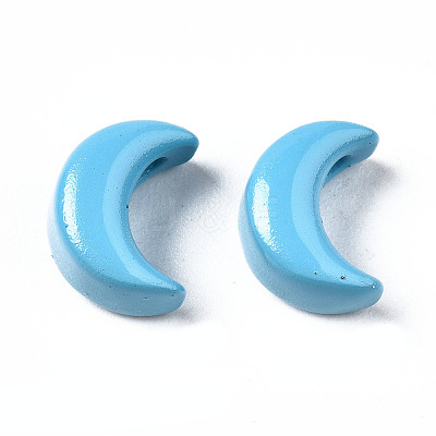 Spray Painted Brass Charms KK-Q252-005D-1