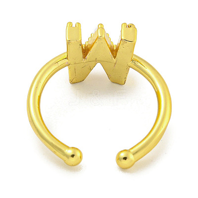Rack Plating Brass Open Cuff Rings for Women RJEW-F162-01G-W-1