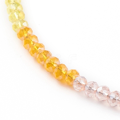 Rainbow Personalized Electroplate Glass Beaded Necklaces NJEW-JN03410-05-1