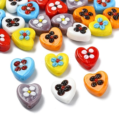 30Pcs 6 Colors Handmade Lampwork Beads LAMP-YW0004-19-1