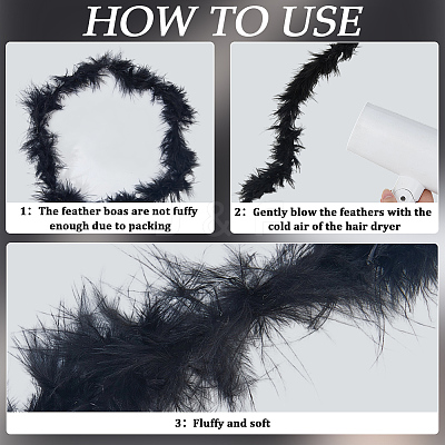 1Pc Turkey Feathers Fluff Boa for Dancing AJEW-GF0012-31D-1