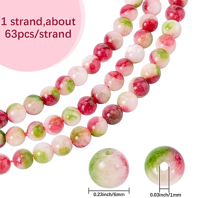 1 Strand Dyed Natural Gemstone Imitation Tourmaline Beads Strands G-SP0001-43-1