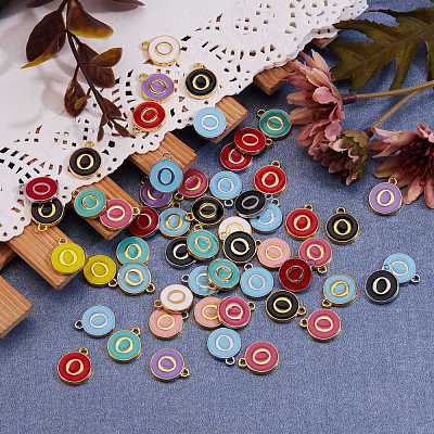 120Pcs 12 Colors Golden Plated Alloy Charms ENAM-SZ0001-64O-1