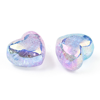 Transparent Crackle Acrylic Beads OACR-P010-14C-1