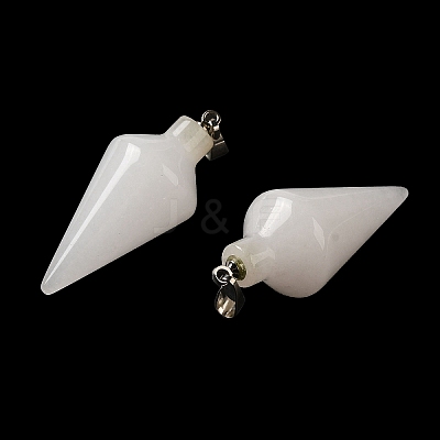 Natural White Jade Pendants G-Z055-02P-19-1