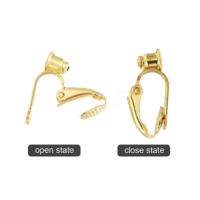 Brass Clip-on Earring Converters Findings KK-Q115-G-NF-1