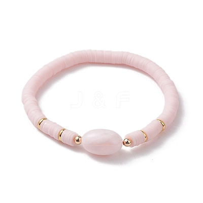 Polymer Clay Heishi Surfer Stretch Bracelet BJEW-JB10153-01-1