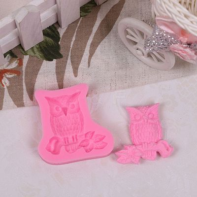 Cute Owl Design DIY Food Grade Silicone Molds AJEW-L054-24-1