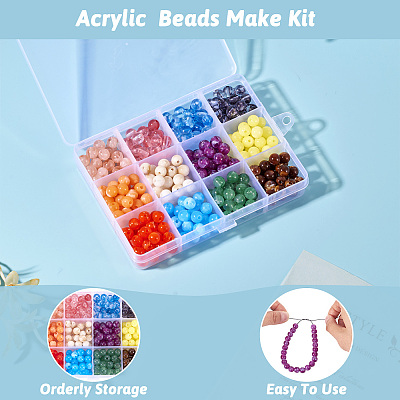 360Pcs 12 Colors Imitation Jade Acrylic Beads MACR-TA0001-71-1