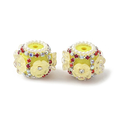 Flower Style Resin Rhinestone Beads CLAY-NH0003-05S-02-1