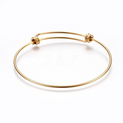 304 Stainless Steel Bangles BJEW-F357-01G-1