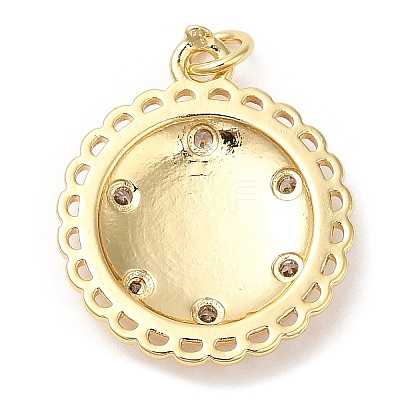 Brass Micro Pave Cubic Zirconia Pendants KK-Q775-20G-1