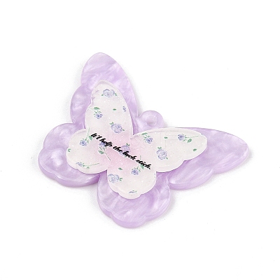 3D Opaque Printed Acrylic Pendants OACR-R007-05C-1