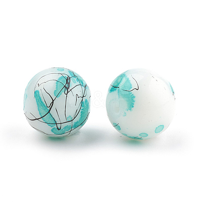 Drawbench & Baking Paint Glass Beads Strands GLAA-S176-6mm-13-1