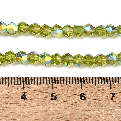 Electroplate Transparent Glass Beads Strands EGLA-K015-18R-1