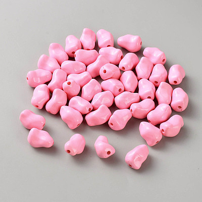 Opaque Acrylic Beads MACR-WH0007-168A-1