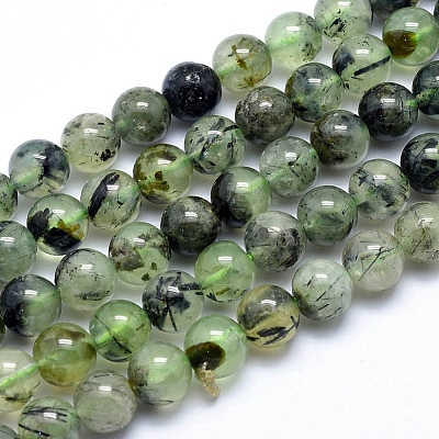 Natural Prehnite Beads Strands G-K224-03-8mm-1