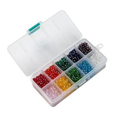 10 Colors Electroplate Glass Beads EGLA-JP0002-01B-4mm-1