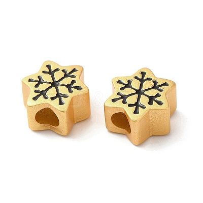 Christmas Rack Plating Brass European Beads KK-M245-07MAG-1