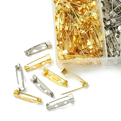 100Pcs 2 Colors Iron Brooch Findings IFIN-FS0001-36-1