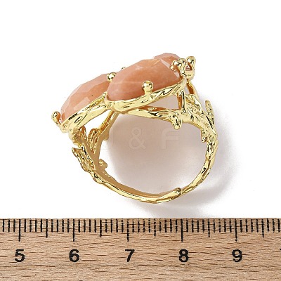 Natural Quartz Cuff Rings RJEW-M076-06G-01-1
